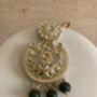 Emerald Green Pearl Lightweight Gold Plated Indian Set, thumbnail 7 of 8