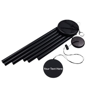 Engraved 30 Inch Black Wind Chime For Garden Decoration, 3 of 12