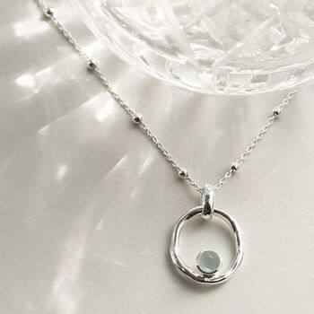Sterling Silver Gemstone Ripple Necklace, 4 of 11