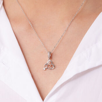 Dentist Tooth Heart Necklace Sterling Silver Personalised, 2 of 7