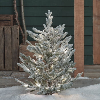 3ft Dual LED Snowy Outdoor Christmas Tree Stake, 3 of 5