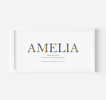 Personalised Children's Name Print | Nursery Wall Art | Butterfly, 3 of 10