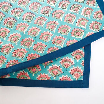 Quilted Block Print Placemat Duo Handmade In India, 7 of 7
