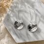 Circular Hammered Silver Drop Earrings, thumbnail 3 of 9