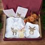 Personalised Reindeer My First Christmas Baby Gift Set, thumbnail 1 of 8