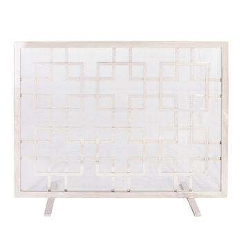 Mirror Finish Contemporary Footed Fire Screen, 2 of 5