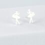 Sterling Silver Ballerina Stud Earrings, thumbnail 2 of 5