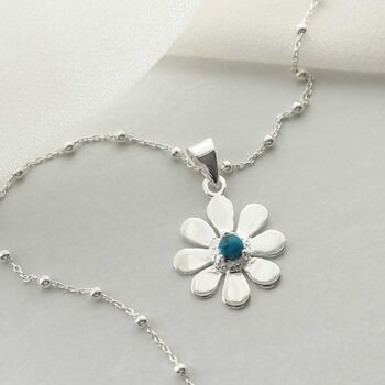 Sterling Silver Gemstone Daisy Necklaces, 7 of 9