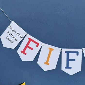 Personalised Fifty Birthday Banner : 50th Birthday Party Decoration, 2 of 7