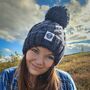 Deep Navy Cable Reflective Super Bobble Hat, thumbnail 1 of 5