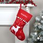 Personalised Reindeer Christmas Stocking With Pom Pom, thumbnail 1 of 5