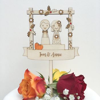 Personalised Autumn/Fall Wedding Cake Topper, 2 of 4