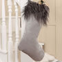 Luxe Grey Faux Fur Stocking, thumbnail 1 of 5