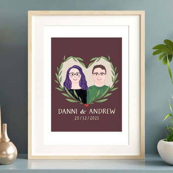 Personalised Couple Portrait Print, 4 of 8