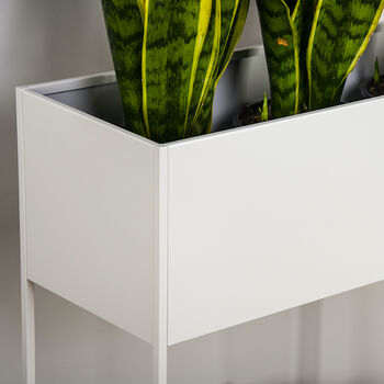 Long Planter On Stand U60 White, 6 of 9