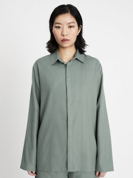 Dusty Green Plain Tencel Unisex Loungewear Set, 3 of 5