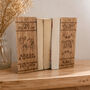 Personalised Portrait Solid Oak Wedding Bookends, Wedding Anniversary Gift, thumbnail 5 of 8