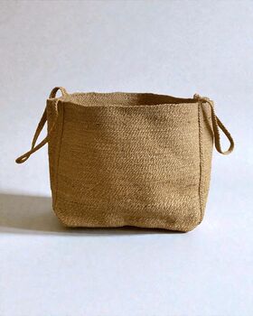 Narrow Handwoven Sisal Storage Basket With Handles, 5 of 6