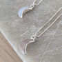 Sterling Silver Faceted Gemstone Moon Necklace, thumbnail 4 of 11