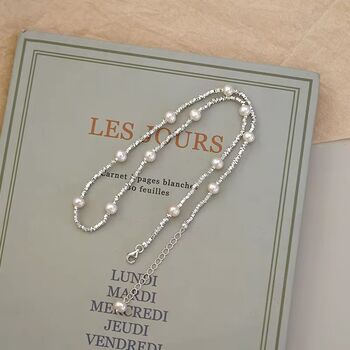 Taina Ivory Silver Pearl Ball Charm Necklace, 5 of 7