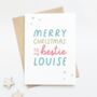 Merry Christmas Bestie Personalised Christmas Card, thumbnail 1 of 3