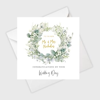 Personalised New Mr And Mrs Wedding Day Card, 2 of 2