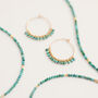 Turquoise And Gold Or Silver Nugget Medium Hoops, thumbnail 1 of 4
