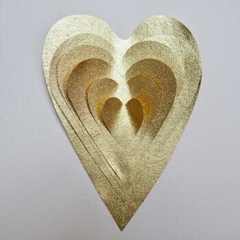 Handmade Gold Layered Heart Valentines Day Card, 5 of 7