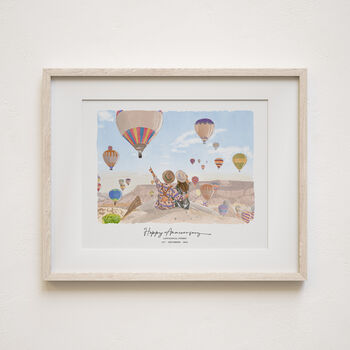 Personalised 1st Anniversary Gift For Her – Custom Hand Drawn Watercolour Couple Portrait From Photo, 9 of 12