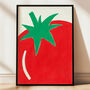 Large Tomato Hand Drawn Fruit Illustration And Playful Kitchen Wall Art, thumbnail 2 of 5