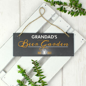 Personalised Beer Garden Printed Hanging Slate Plaque, 4 of 6