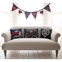 Navy Jubilee Street Party Cushion With Hand Embroidery, thumbnail 3 of 3