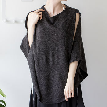 Personalised Open Shoulder Fine Knit Poncho, 2 of 9