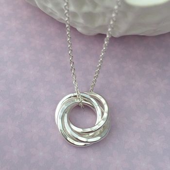 Four Interlinked Rings Silver Necklace, 8 of 12