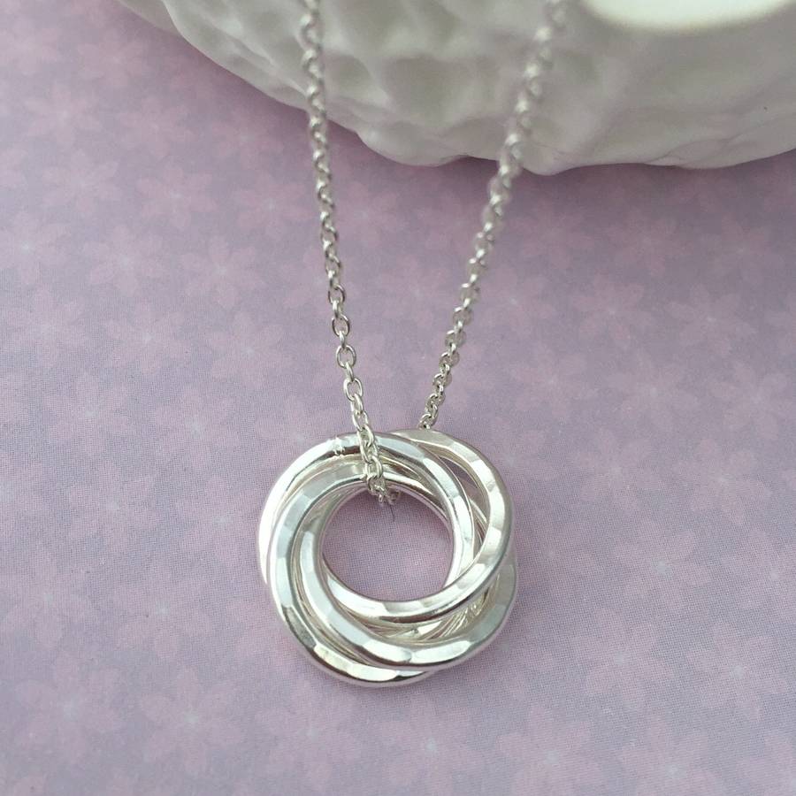 four interlinked rings silver necklace by sophie jones jewellery ...