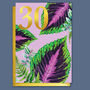 30th Birthday Houseplants Card With Gold Type, thumbnail 1 of 3