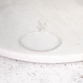 Sterling Silver 30th Birthday 30 Beads Slider Bracelet, 4 of 7