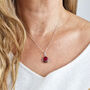 Garnet January Birthstone Sterling Silver Necklace, thumbnail 2 of 5