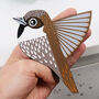Handmade Flying House Sparrow Wall Hanging, thumbnail 2 of 6