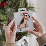 Border Terrier Dog Christmas Decoration Personalisation Available, thumbnail 3 of 5