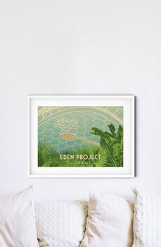 Eden Poject Cornwall Travel Poster Art Print, 2 of 6