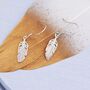 Sterling Silver Feather Drop Hook Earrings, thumbnail 3 of 11