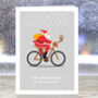 Funny Bike Lovers Christmas Card, Santa On A Bike, thumbnail 1 of 7