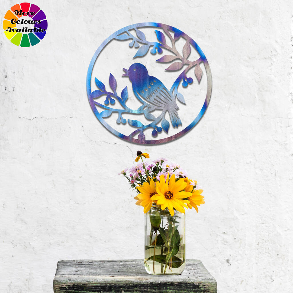 Metal Bird Garden Decor Rusty Bird Wall Art Gift Idea By Duke Craft