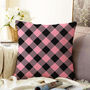 Pink And Black Gingham Soft Pillow Cover, thumbnail 1 of 4
