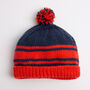 Unisex Hat Knitting Kit Navy, thumbnail 3 of 7