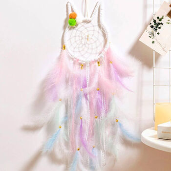 Bunny Rabbit Pastel Dream Catcher Decor For Baby's Room, 5 of 6