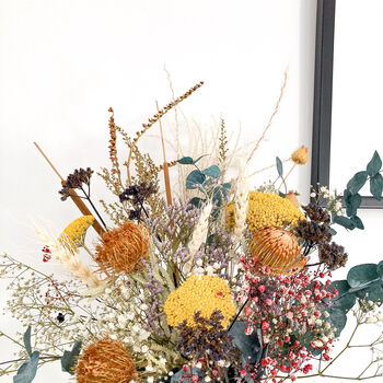 Banksia Preserved Flower Bouquet With Gypsophila, 4 of 5