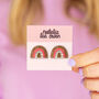 Rainbow Small Stud Earrings In Coral Pink, thumbnail 2 of 4