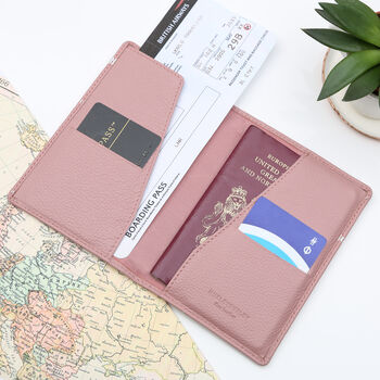 Luxury Leather Initialed Patch Travel Document Holder, 2 of 5